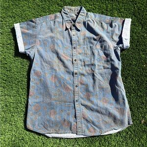 90s vintage Generra Collection Men's Patterned Short Sleeve Shirt